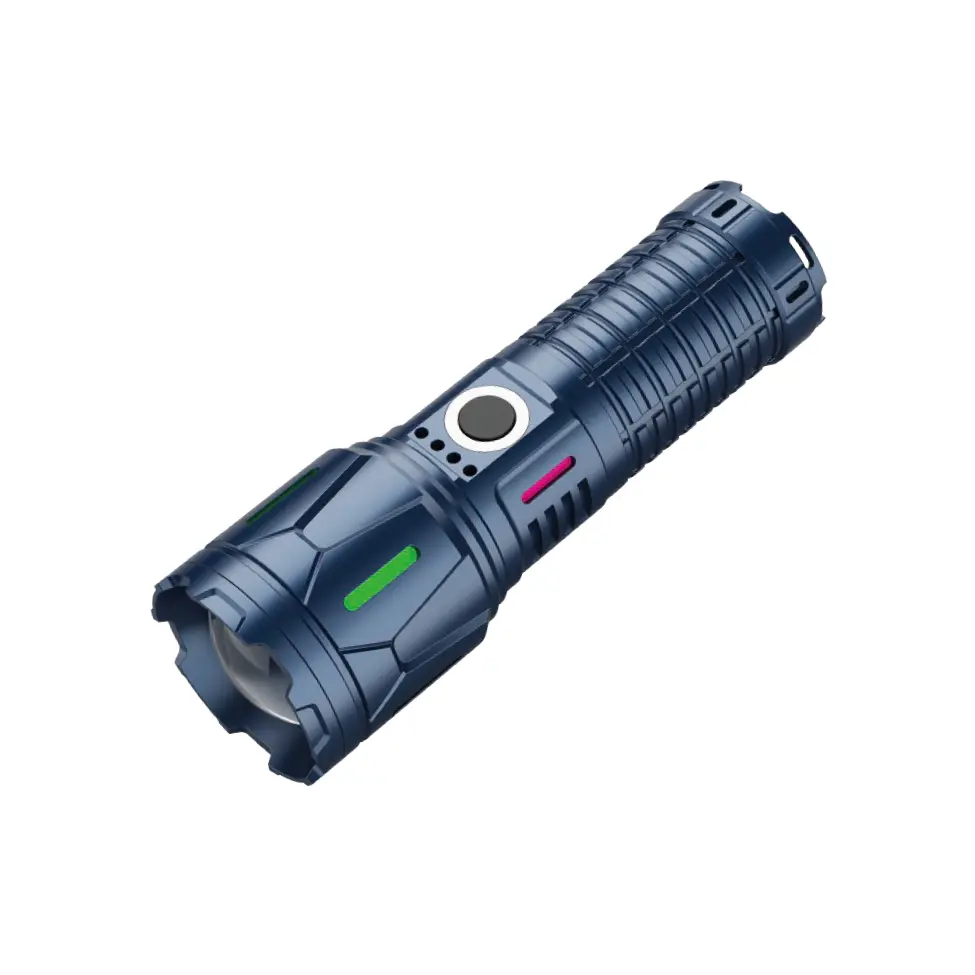 캠핑 및 보안용 10W LED 충전식 전술 손전등